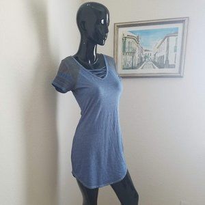 Blue and Grey T Shirt Dress